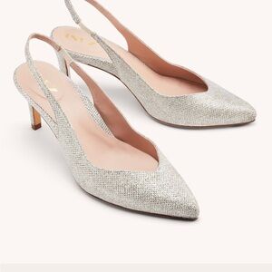 Elegant Silver Slingback Heels